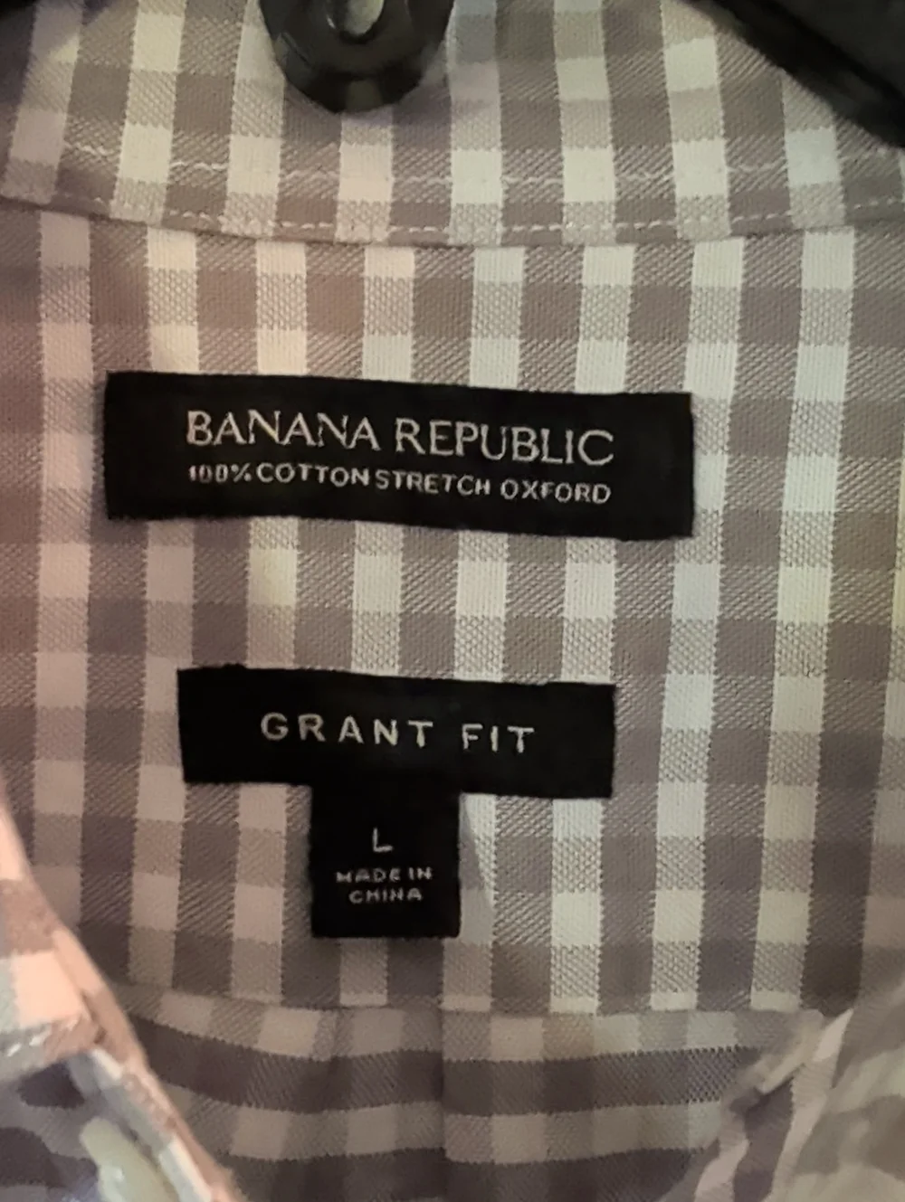 Banana Republic Blue and White Gingham Cotton Button-Down Shirt